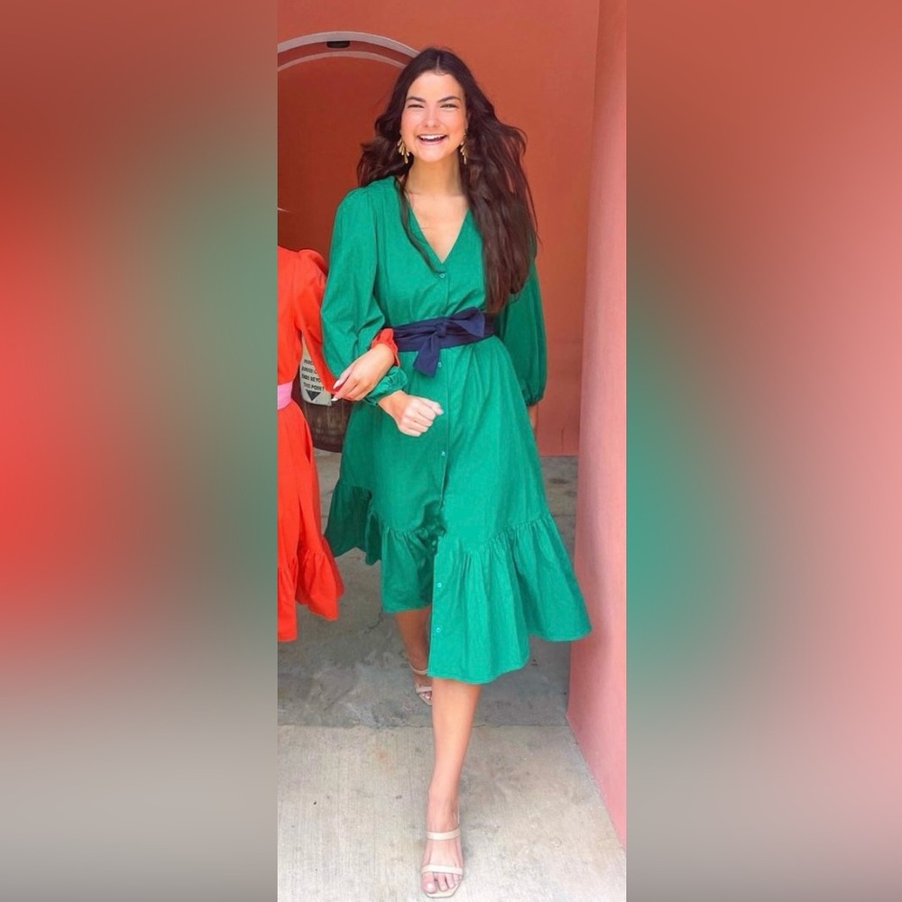 AURA dress from Red Dress Boutique oversized cotton in emerald green size S /6
